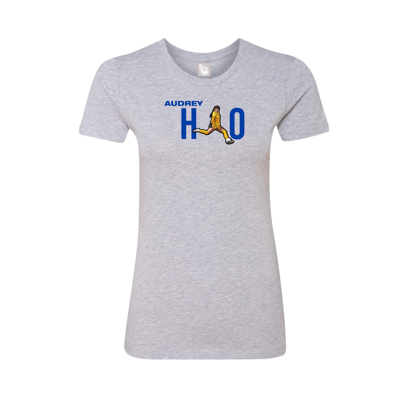 Fitted Women's Tee — Player Name in Grey