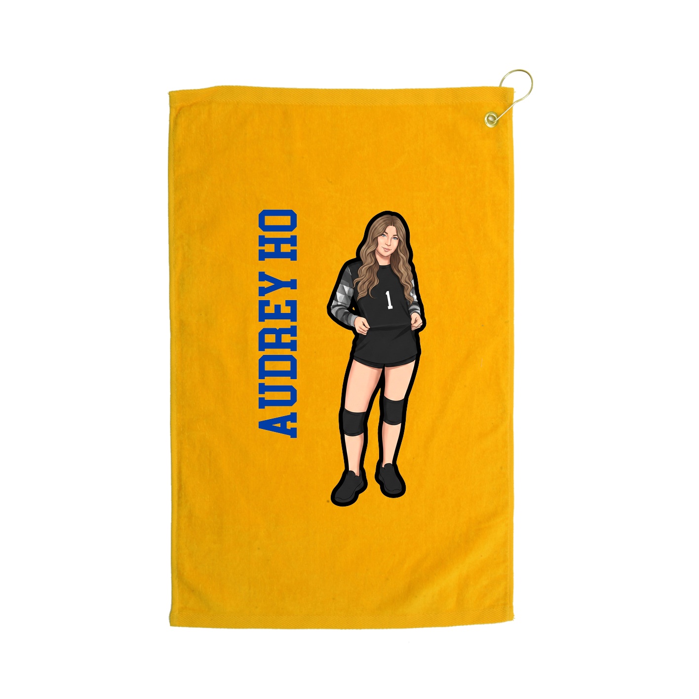 Golf Towel — Name Vertical in Gold