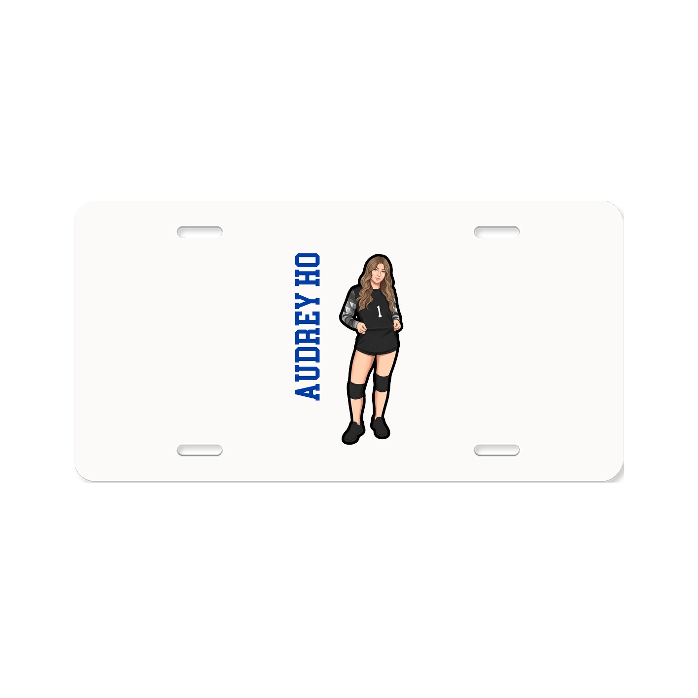 License Plate — Name Vertical in Classic