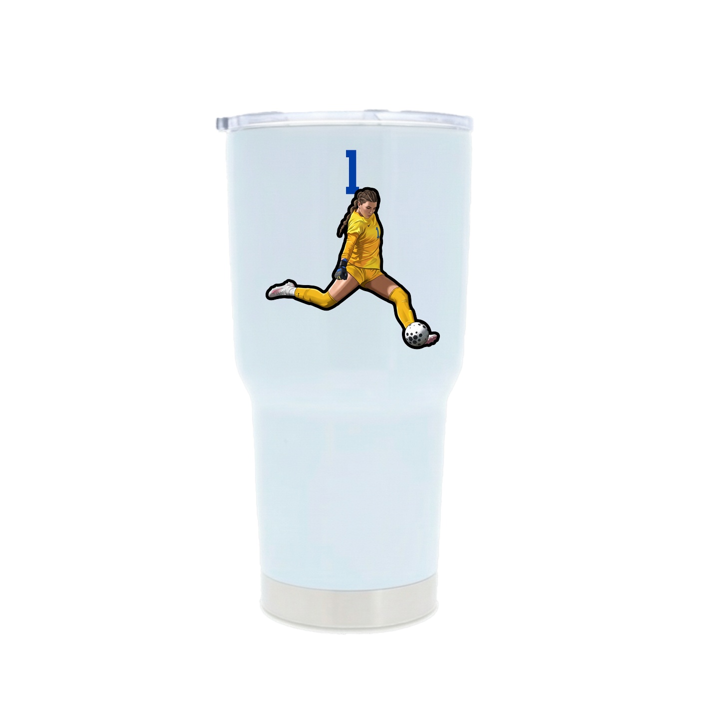 30oz Stainless Steel Tumbler — Number Top in White