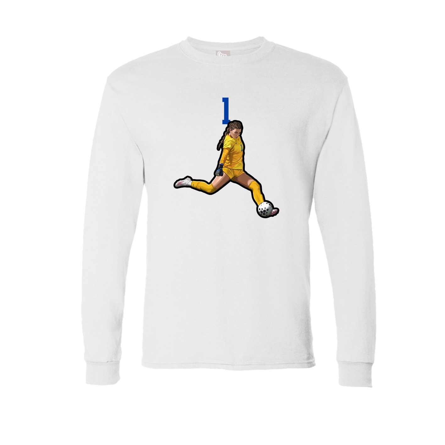 Long Sleeve Tee — Number Top in White
