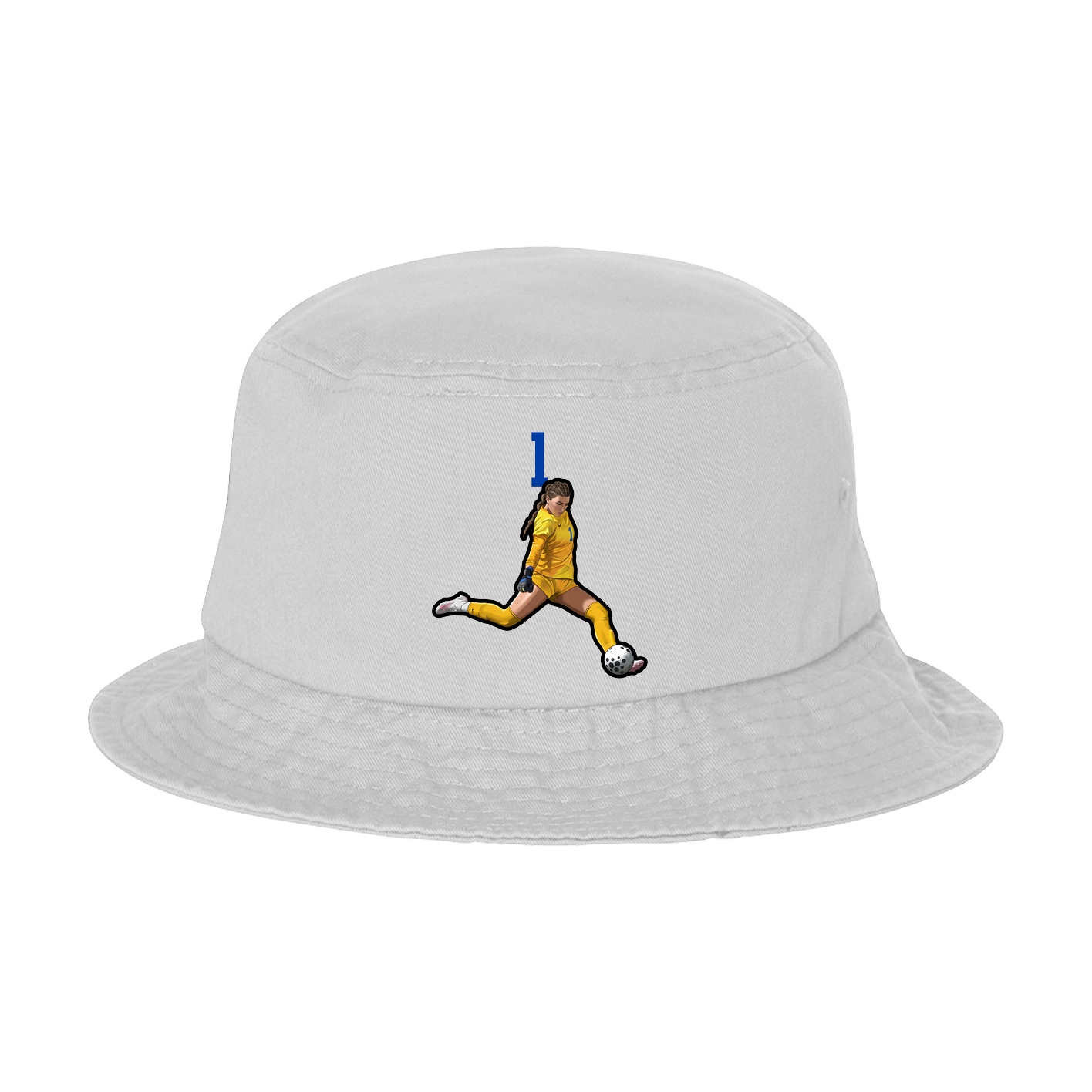 Bucket Cap — Number Top in White
