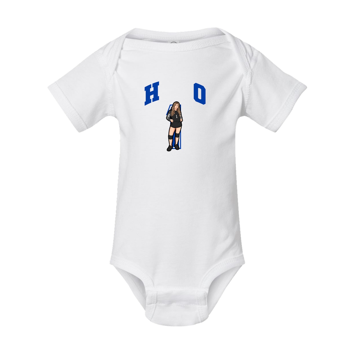 Baby Onesie — Number in White