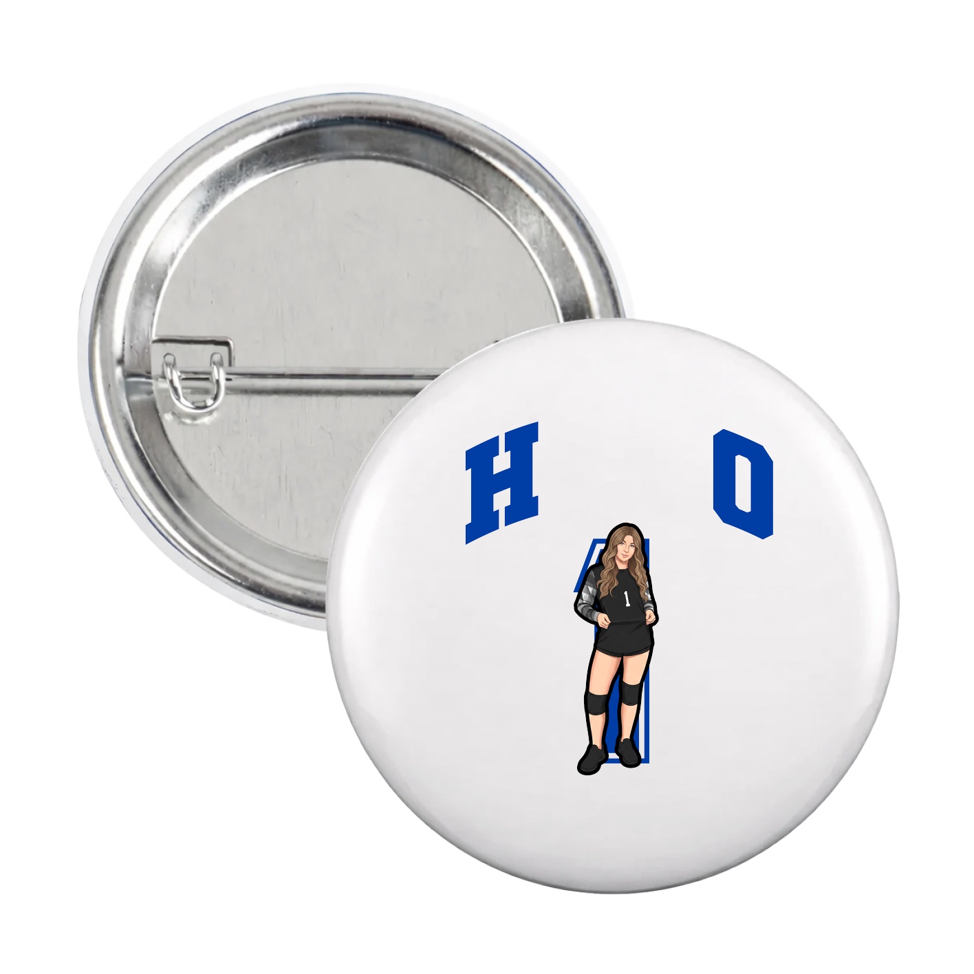 Game Day Button — Number in White