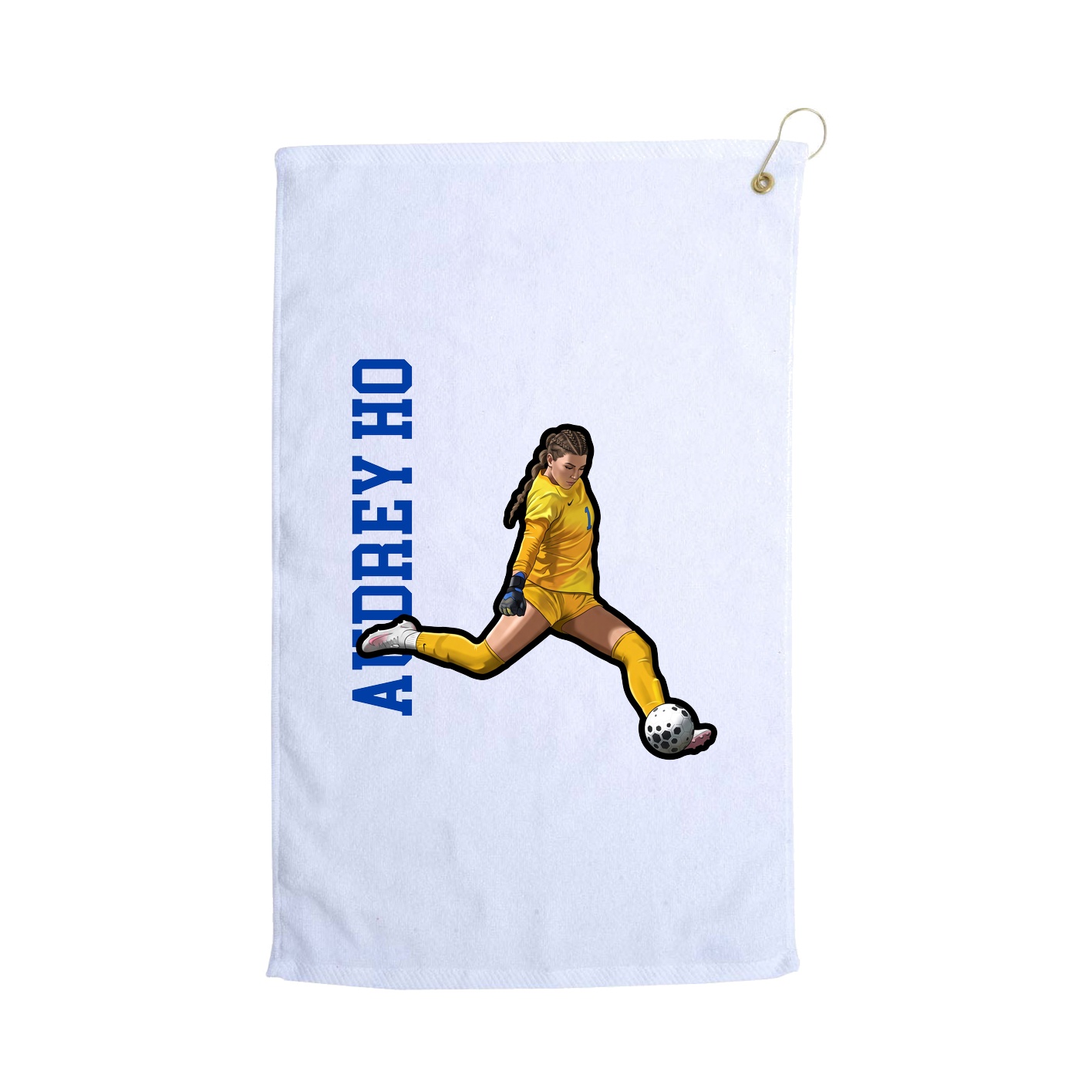 Golf Towel — Name Vertical in White