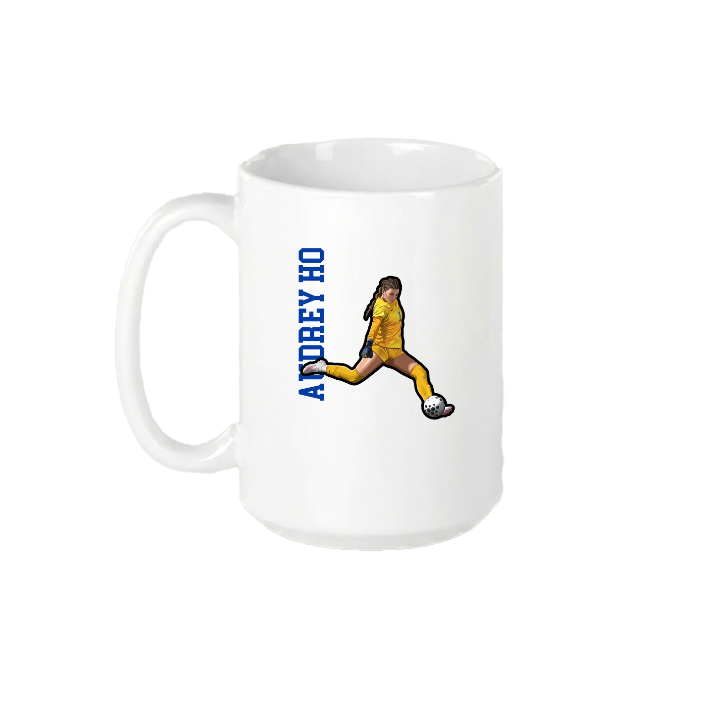 15oz Coffee Mug — Name Vertical in White