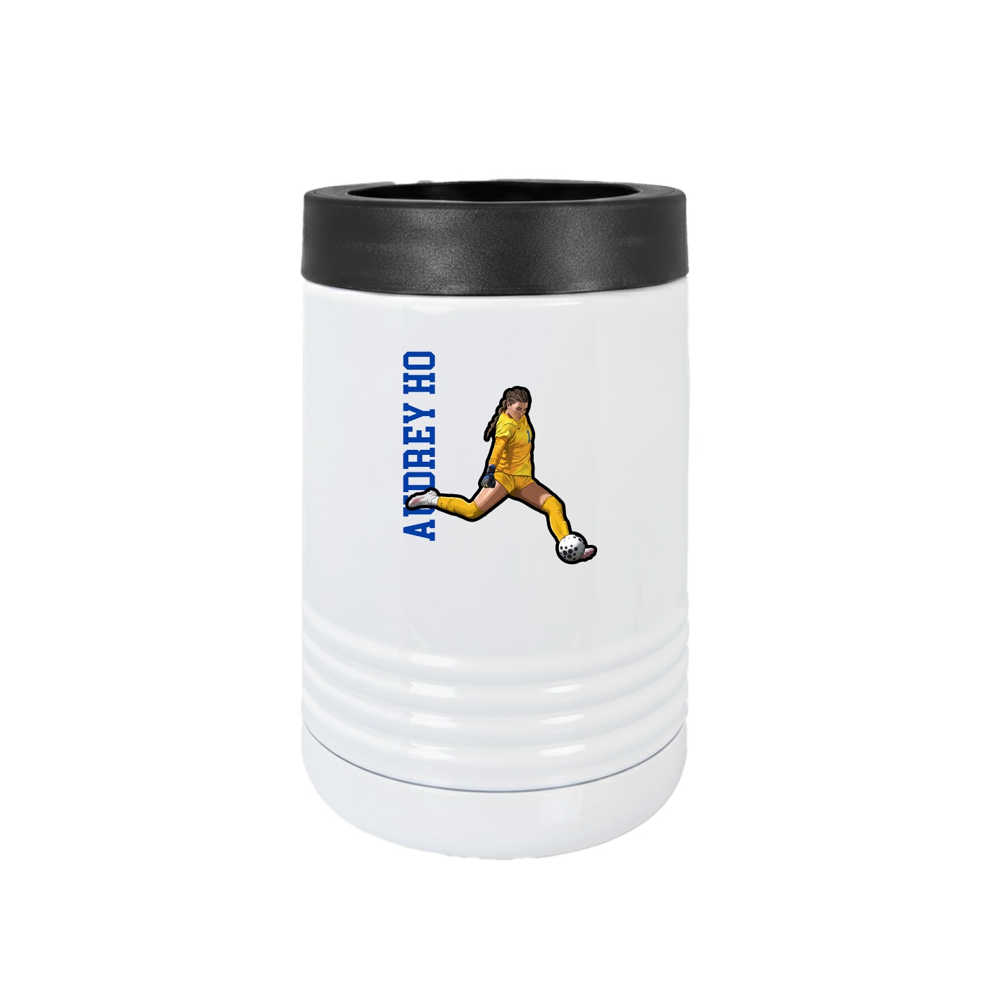 Beverage Holder — Name Vertical in White