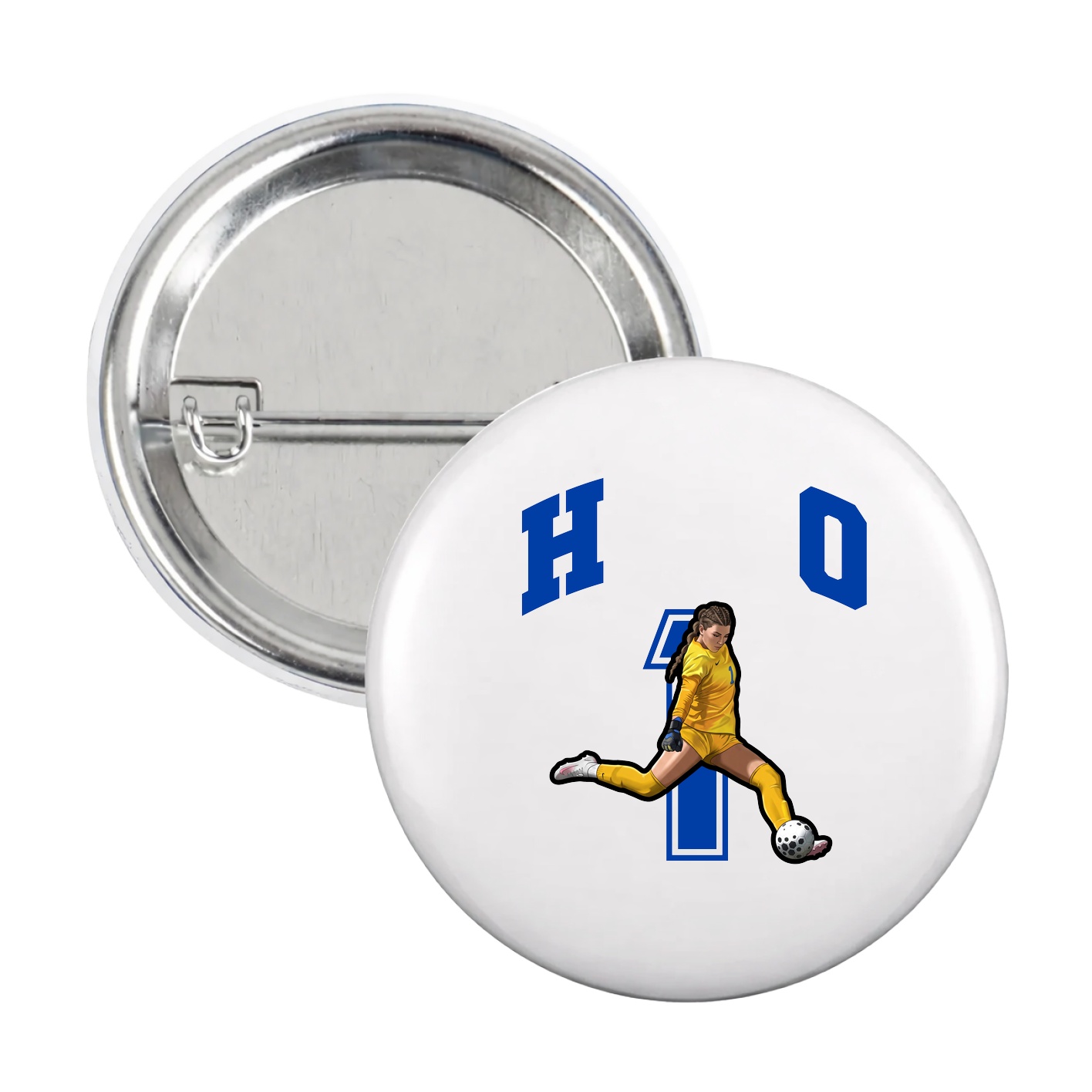 Game Day Button — Number in White