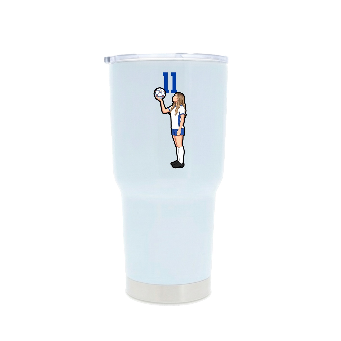 30oz Stainless Steel Tumbler — Number Top in White