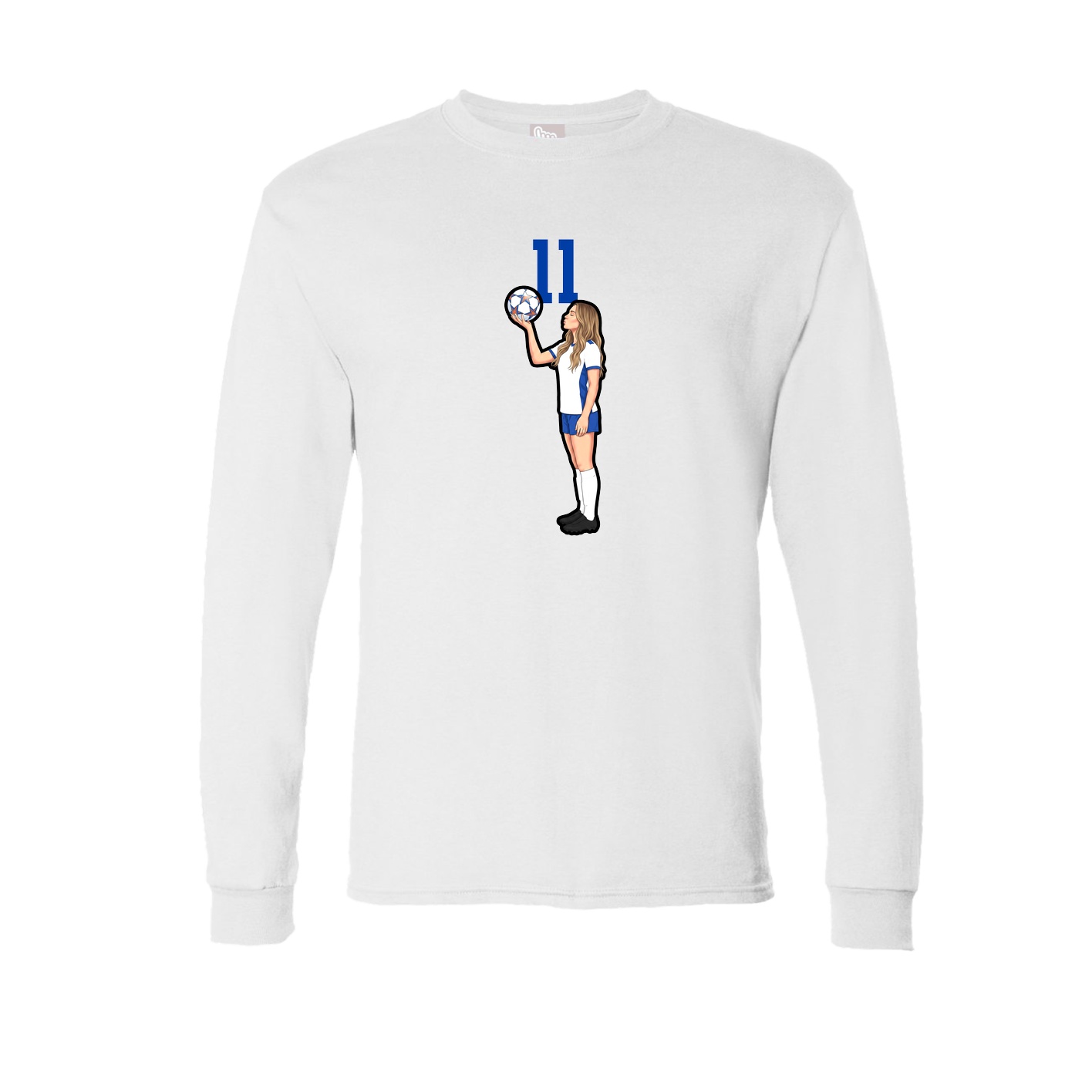 Long Sleeve Tee — Number Top in White