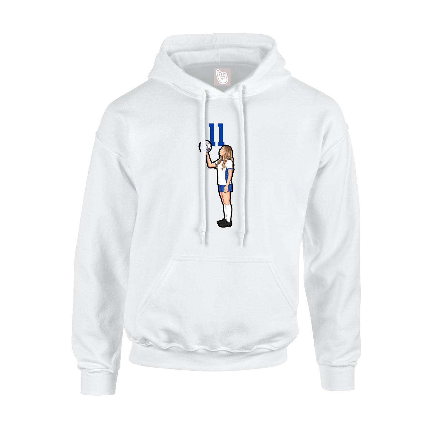 Hoodie — Number Top in White