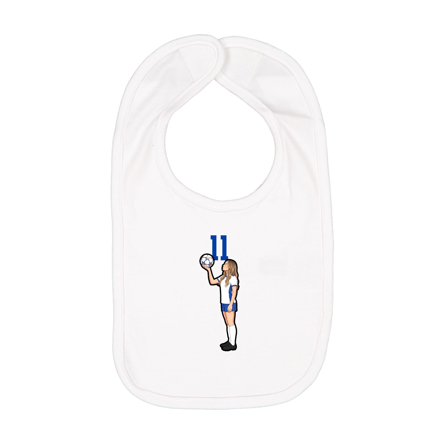 Infant Bib — Number Top in White