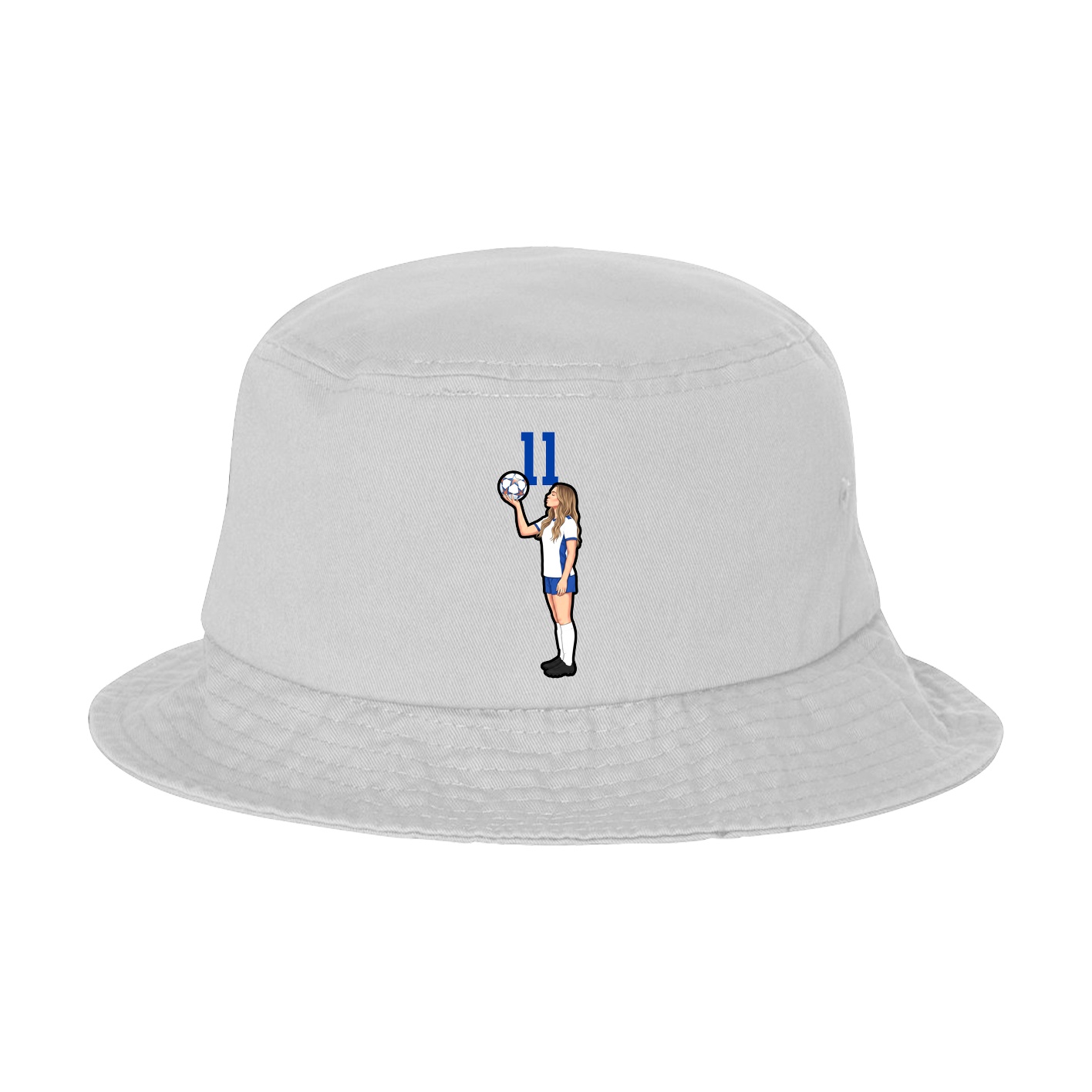 Bucket Cap — Number Top in White