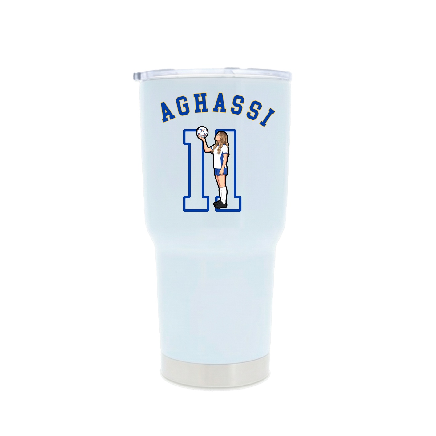 30oz Stainless Steel Tumbler — Shirsey Arch in White