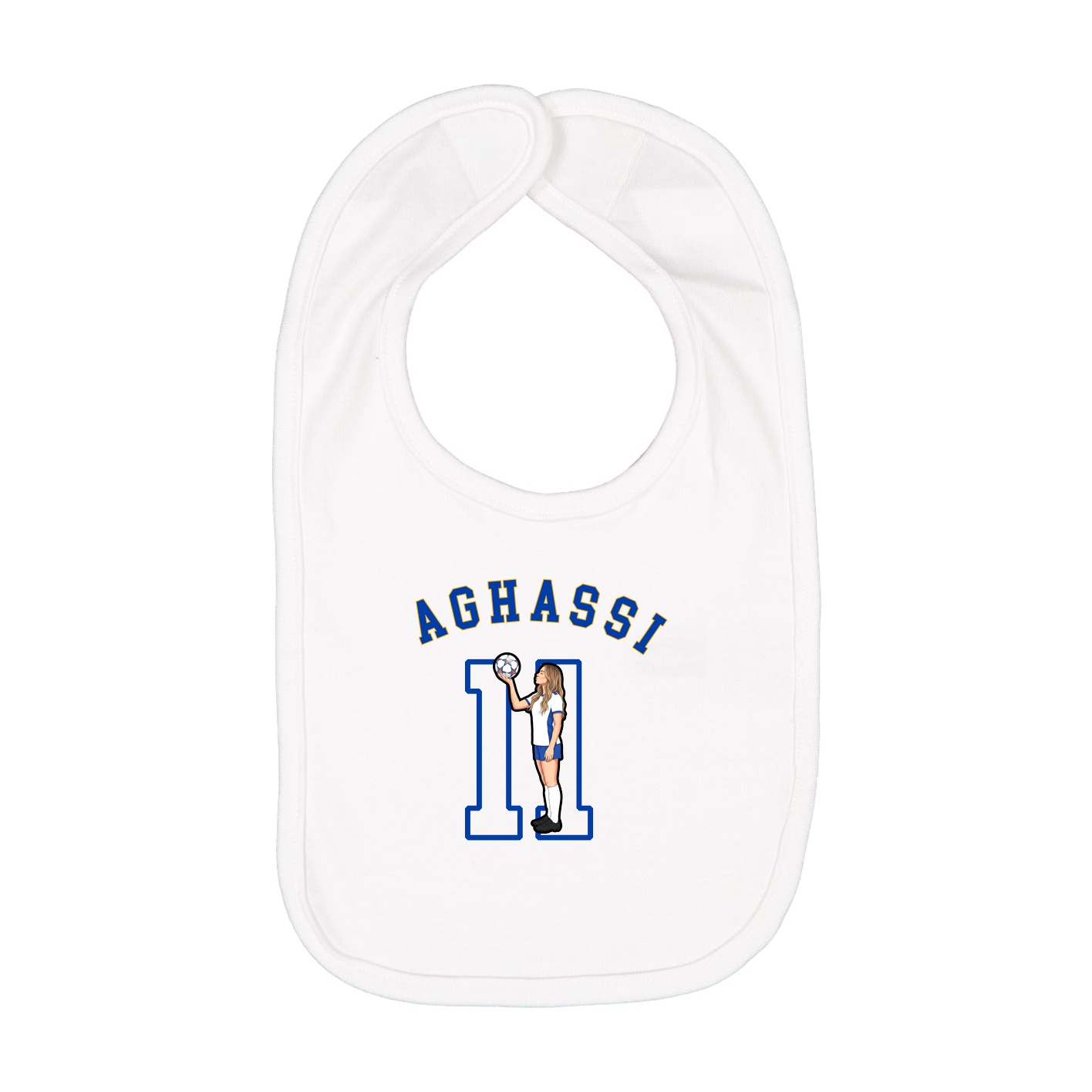 Infant Bib — Shirsey Arch in White