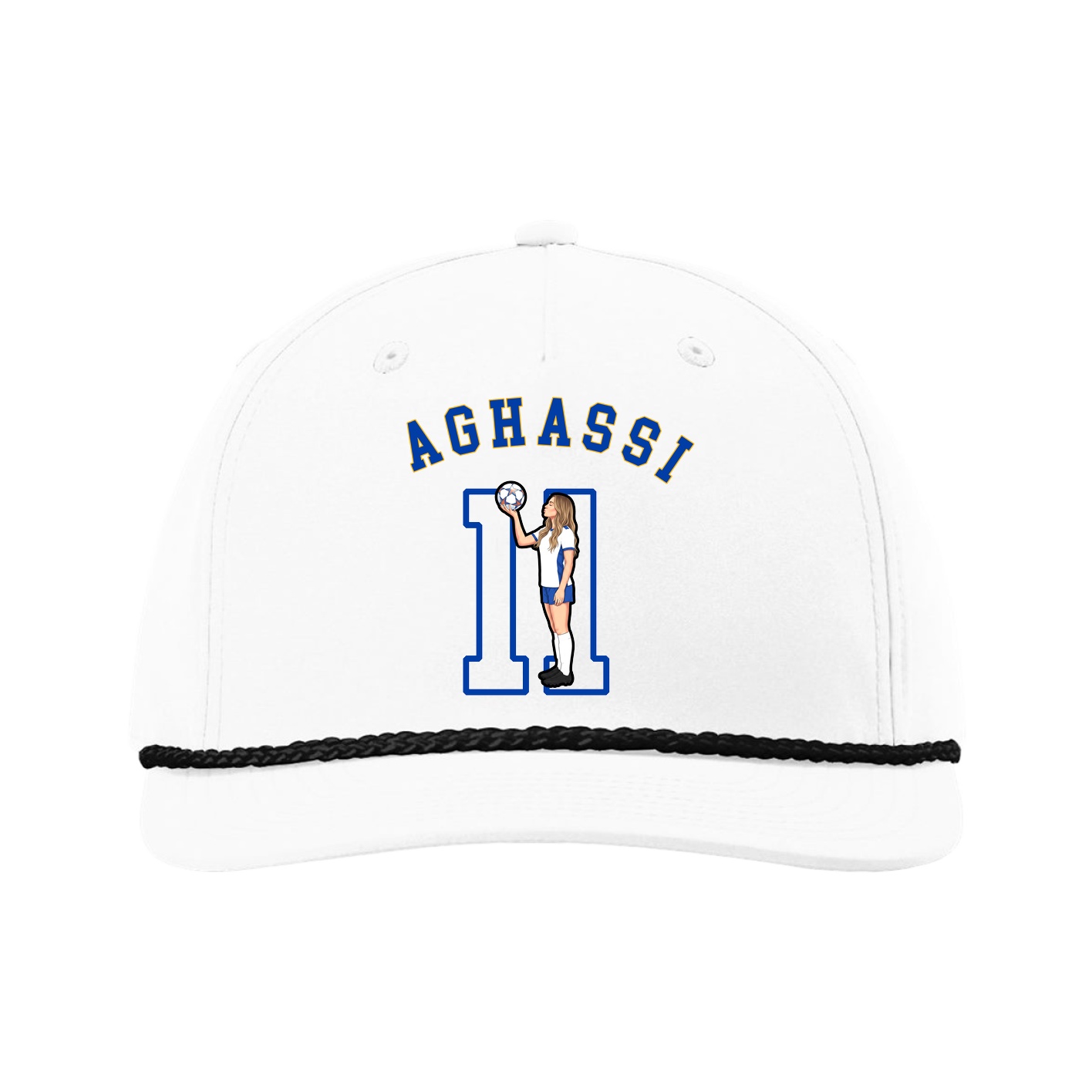 Five-Panel Classic Rope Cap — Shirsey Arch in White