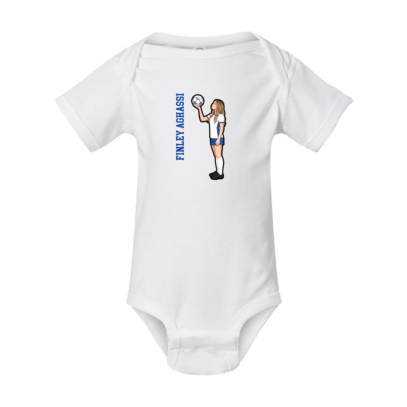 Baby Onesie — Name Vertical in White
