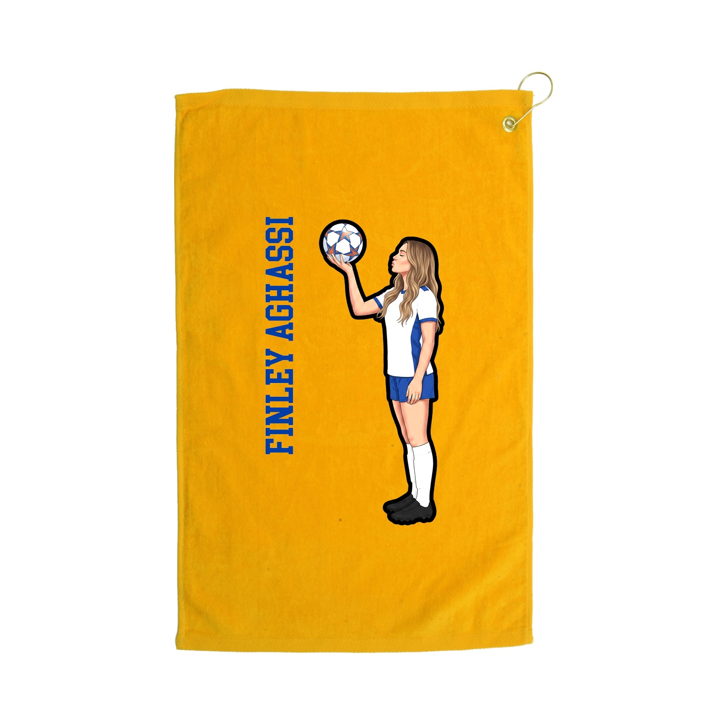 Golf Towel — Name Vertical in Gold