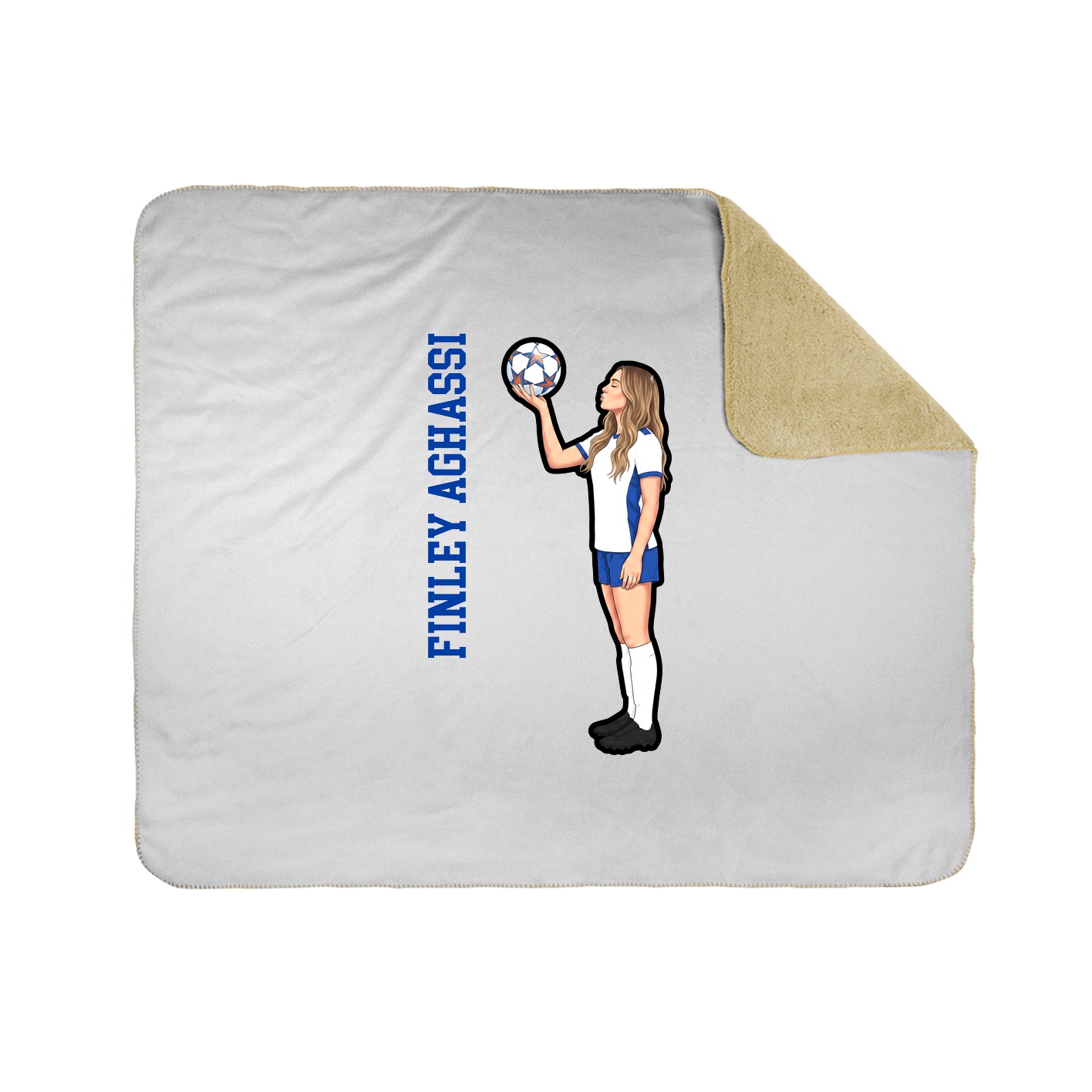 Throw Blanket — Name Vertical in White