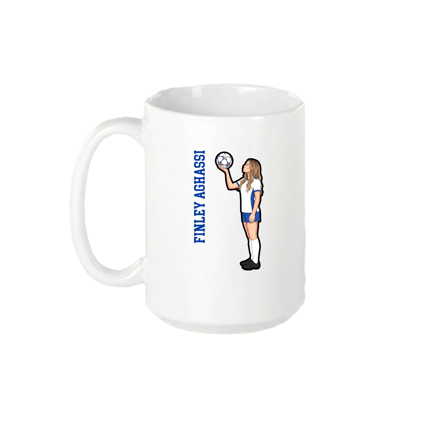 15oz Coffee Mug — Name Vertical in White