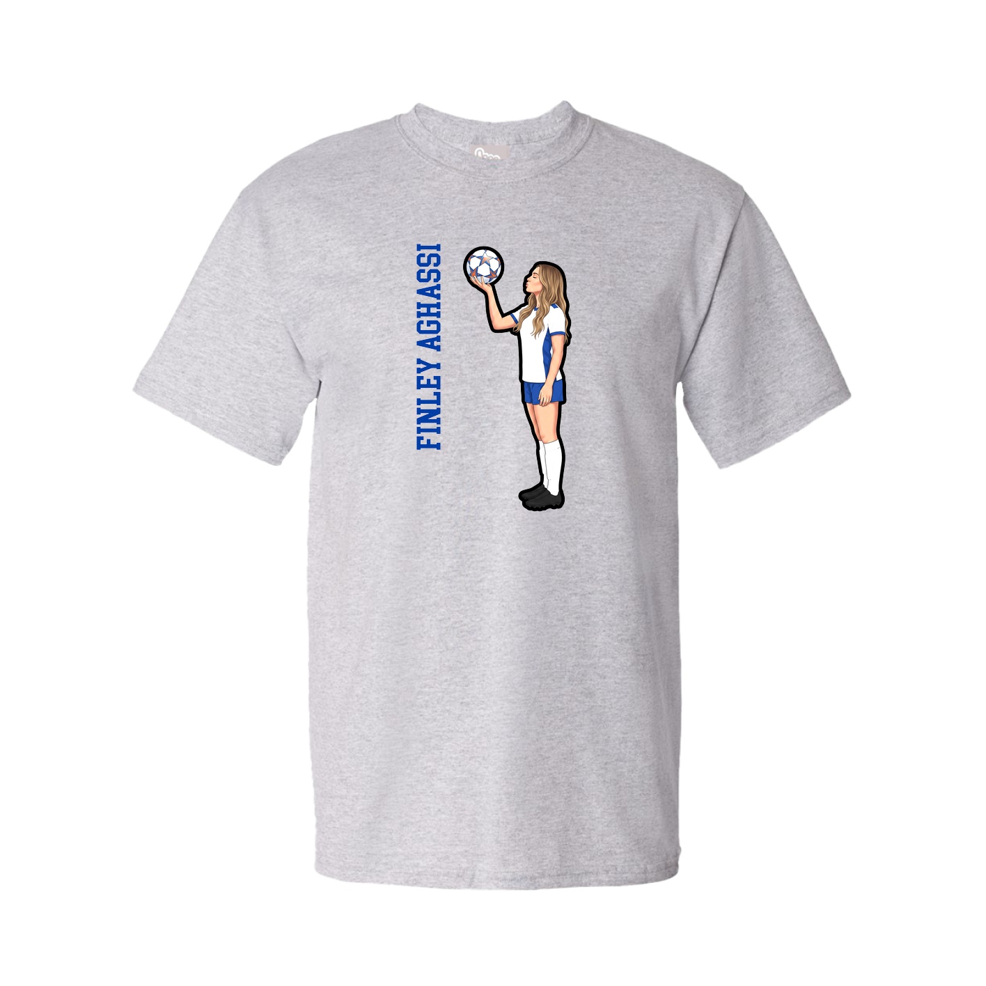 Tee — Name Vertical in Grey