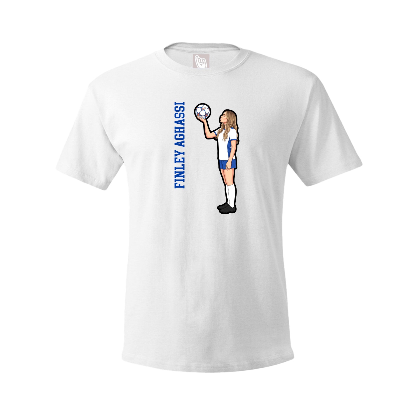 Youth Tee — Name Vertical in White