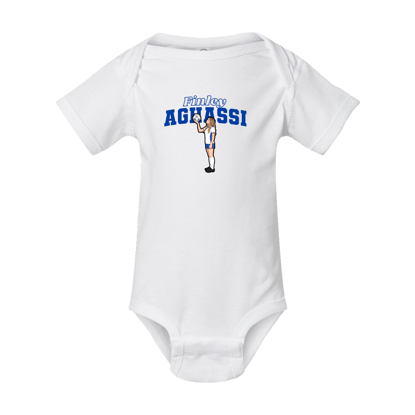Baby Onesie — Name Arch in White