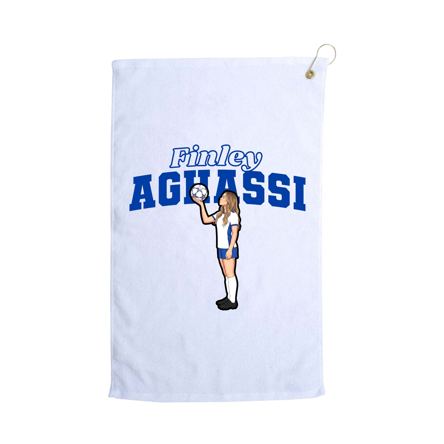 Golf Towel — Name Arch in White