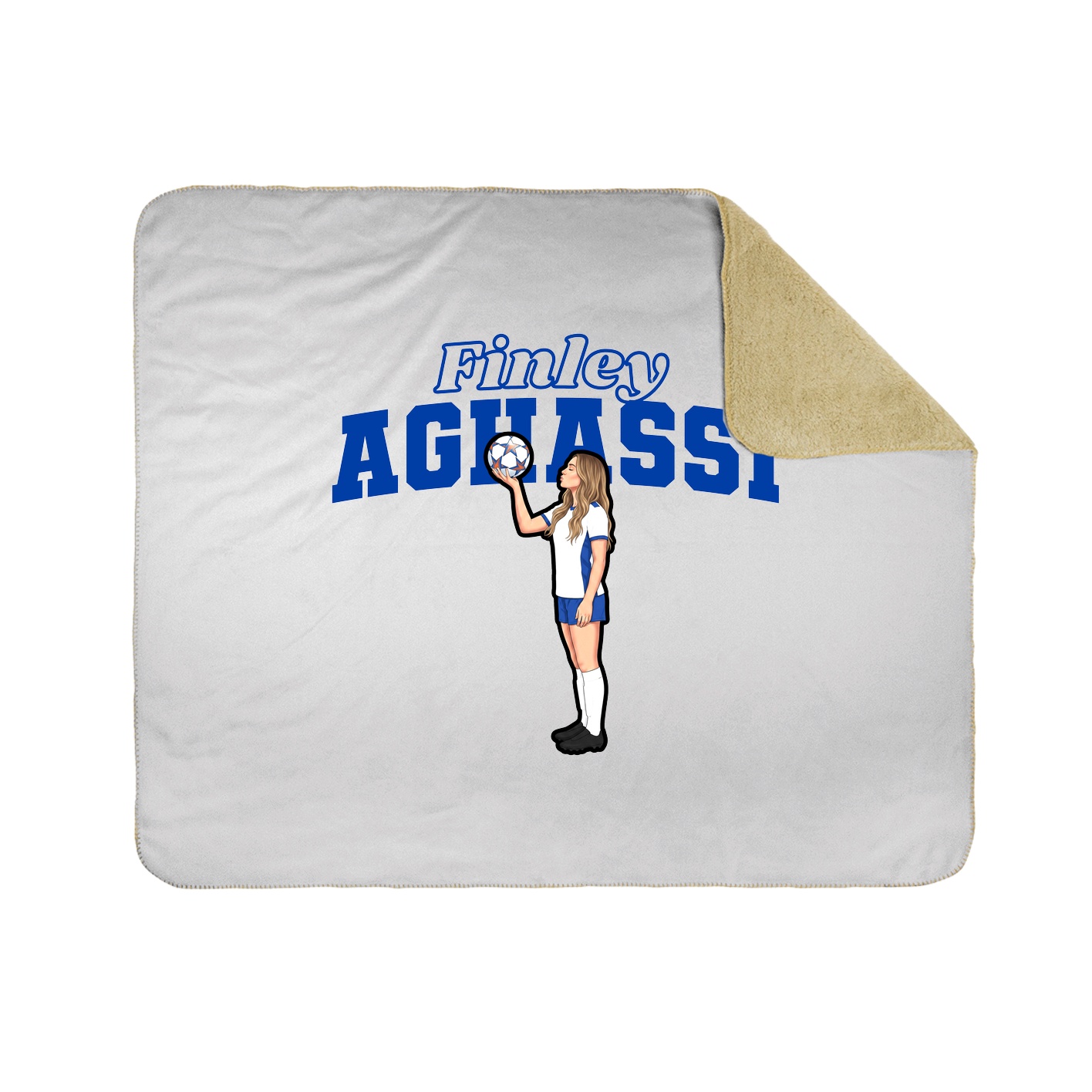 Throw Blanket — Name Arch in White