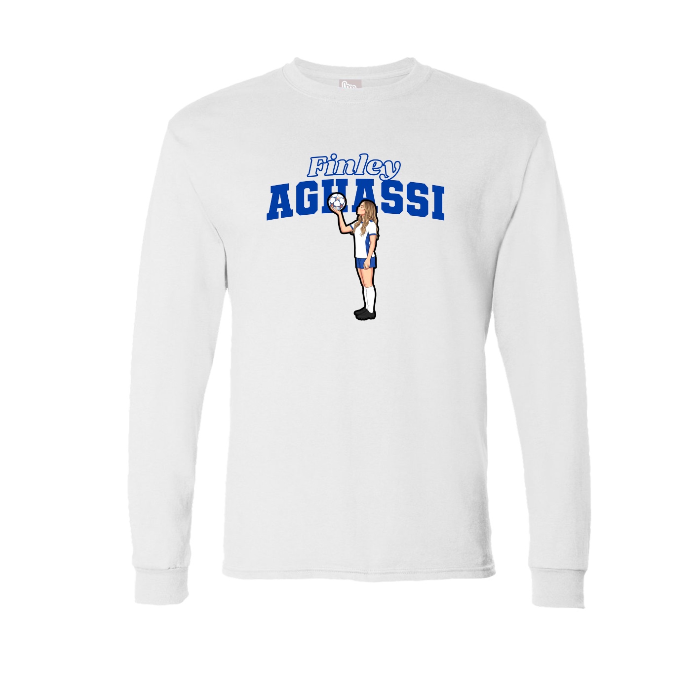 Long Sleeve Tee — Name Arch in White