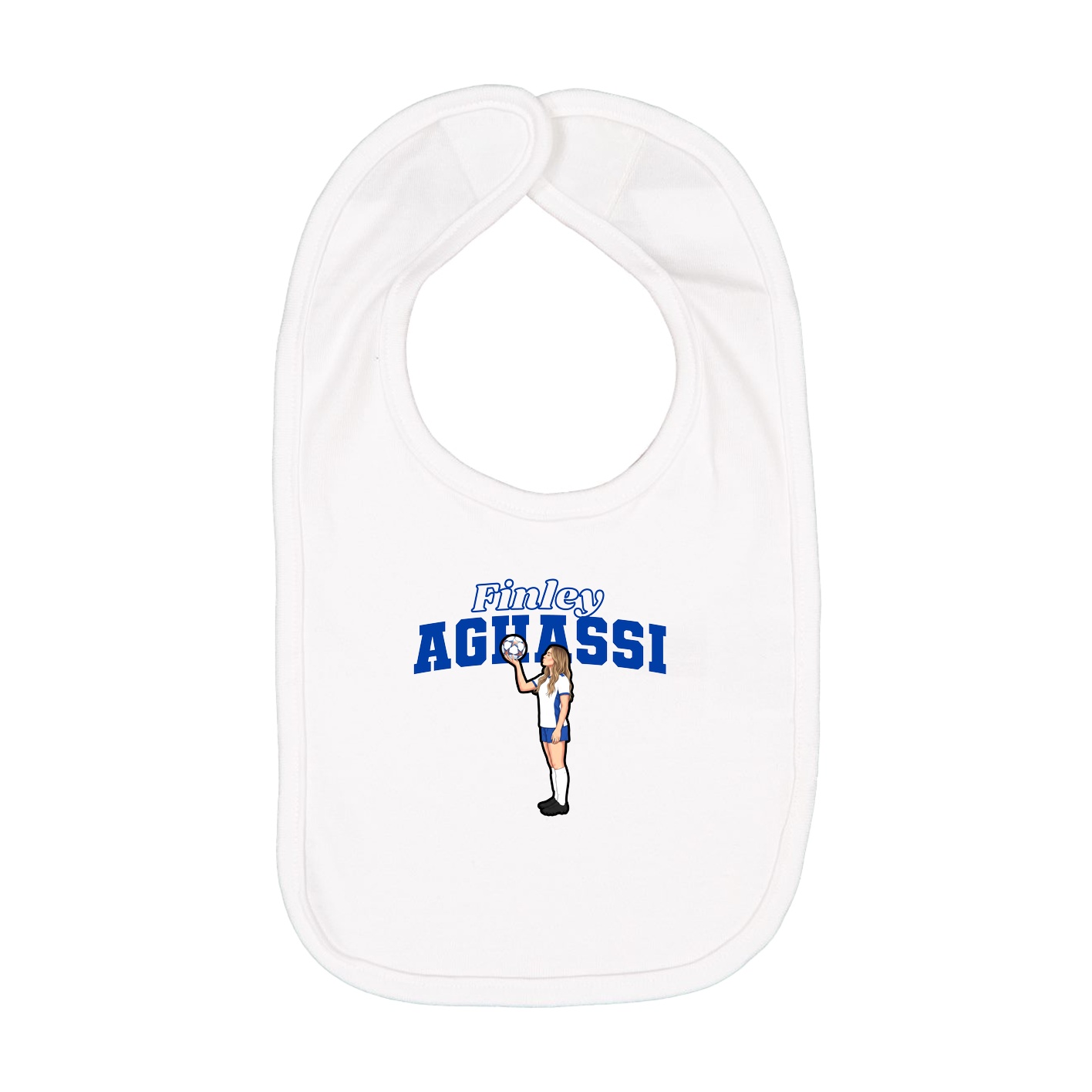 Infant Bib — Name Arch in White