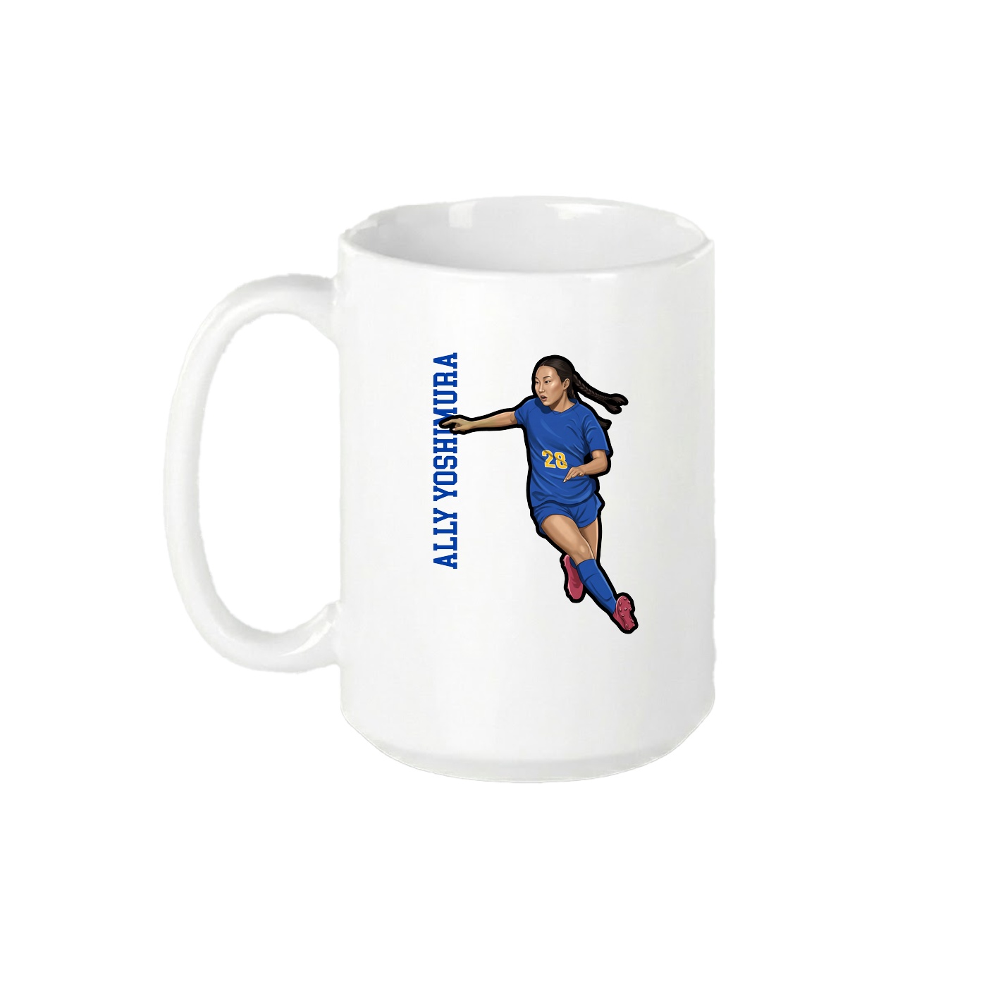 15oz Coffee Mug — Name Vertical in White