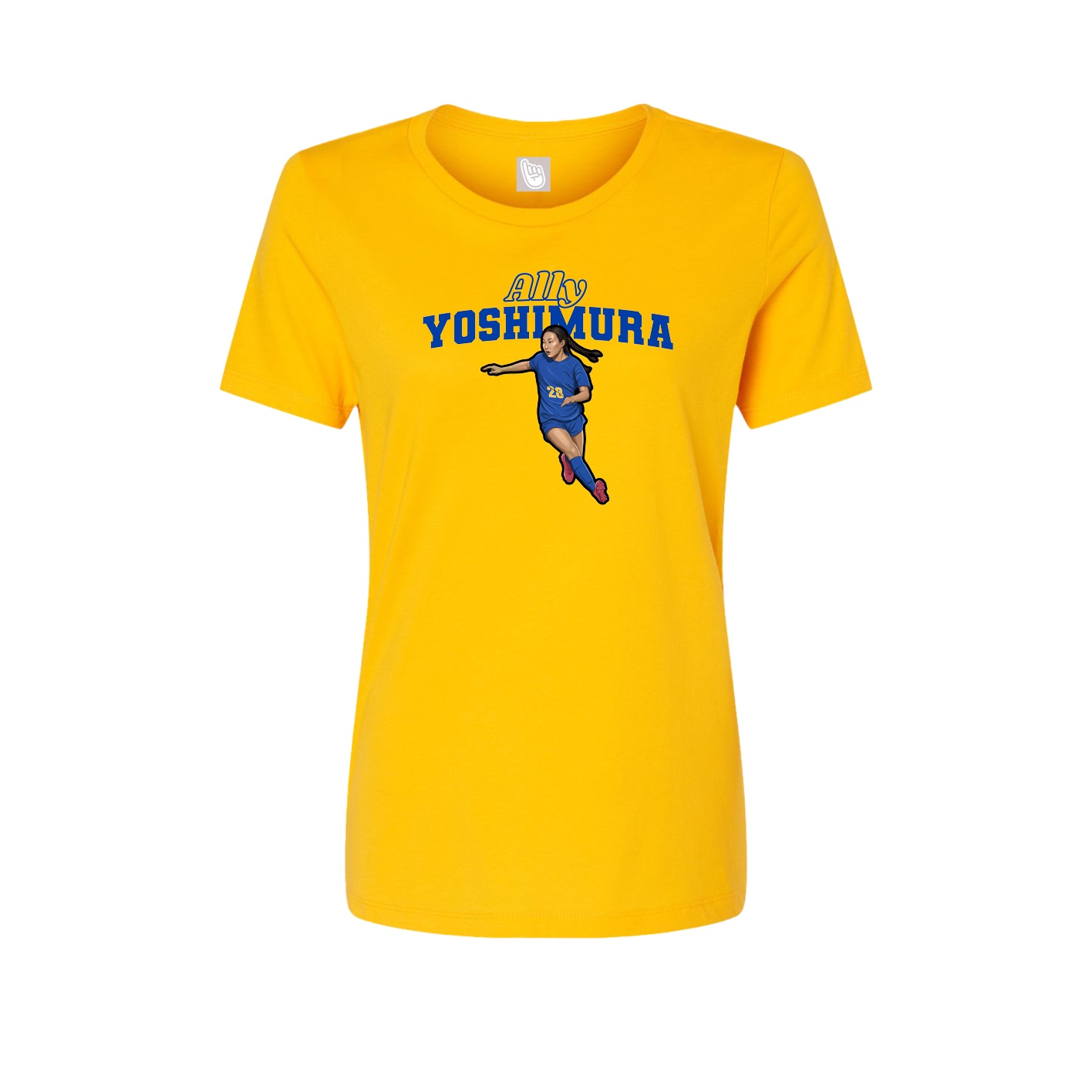 Fitted Women's Tee — Name Arch in Gold