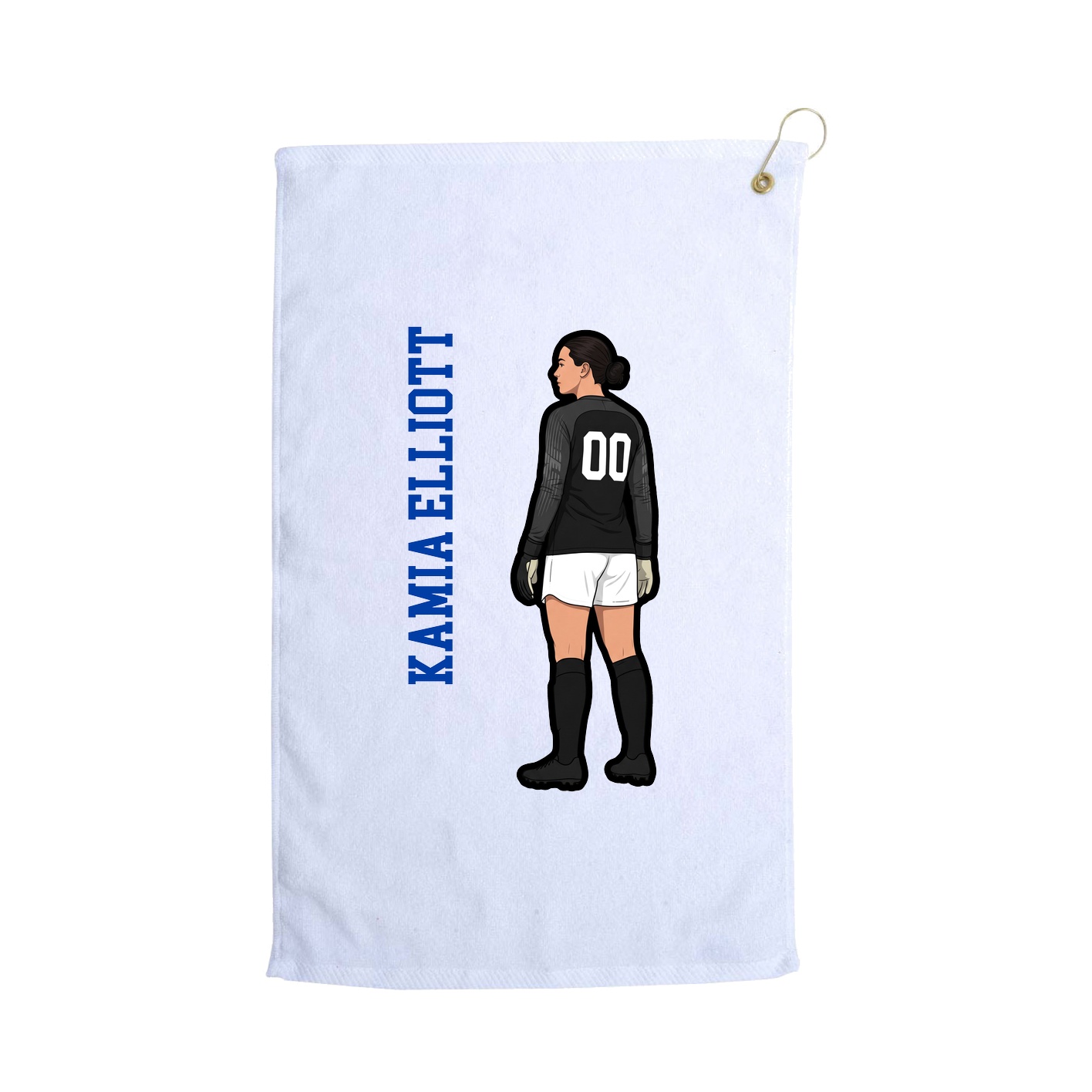 Golf Towel — Name Vertical in White