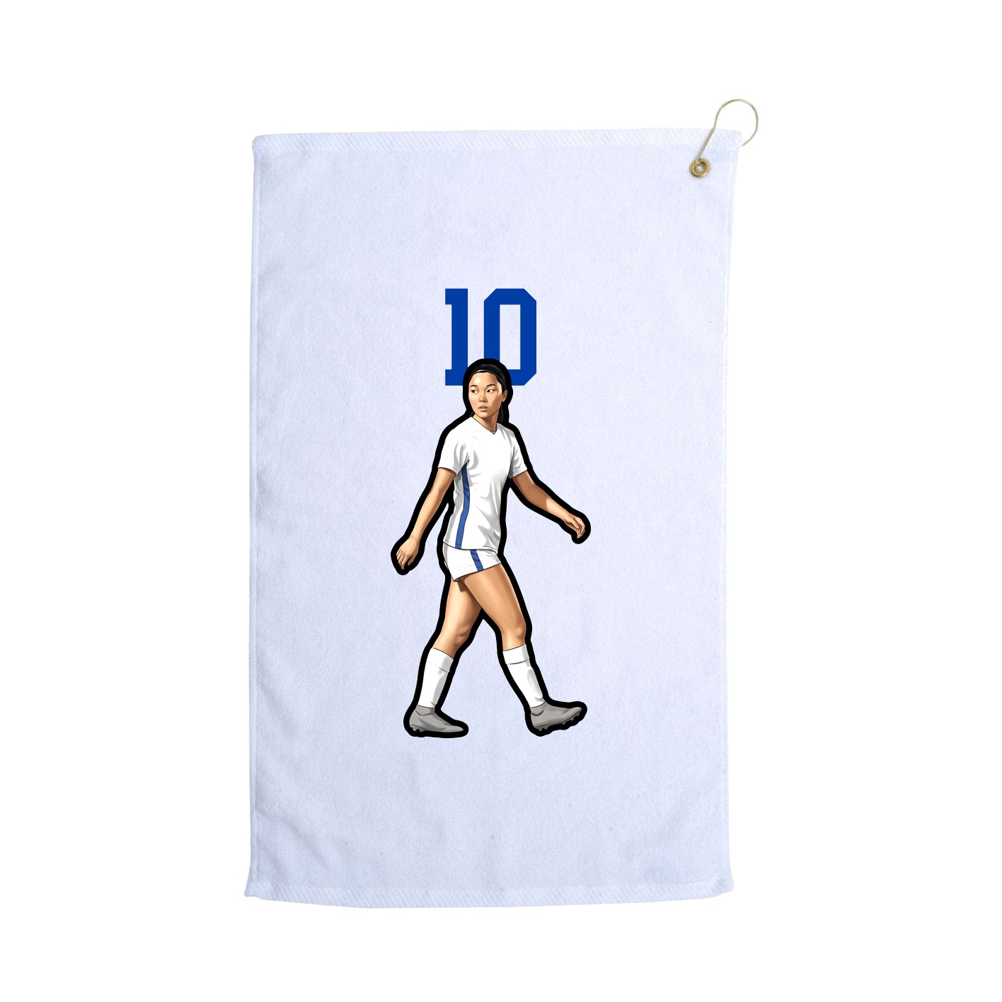 Golf Towel — Number Top in White