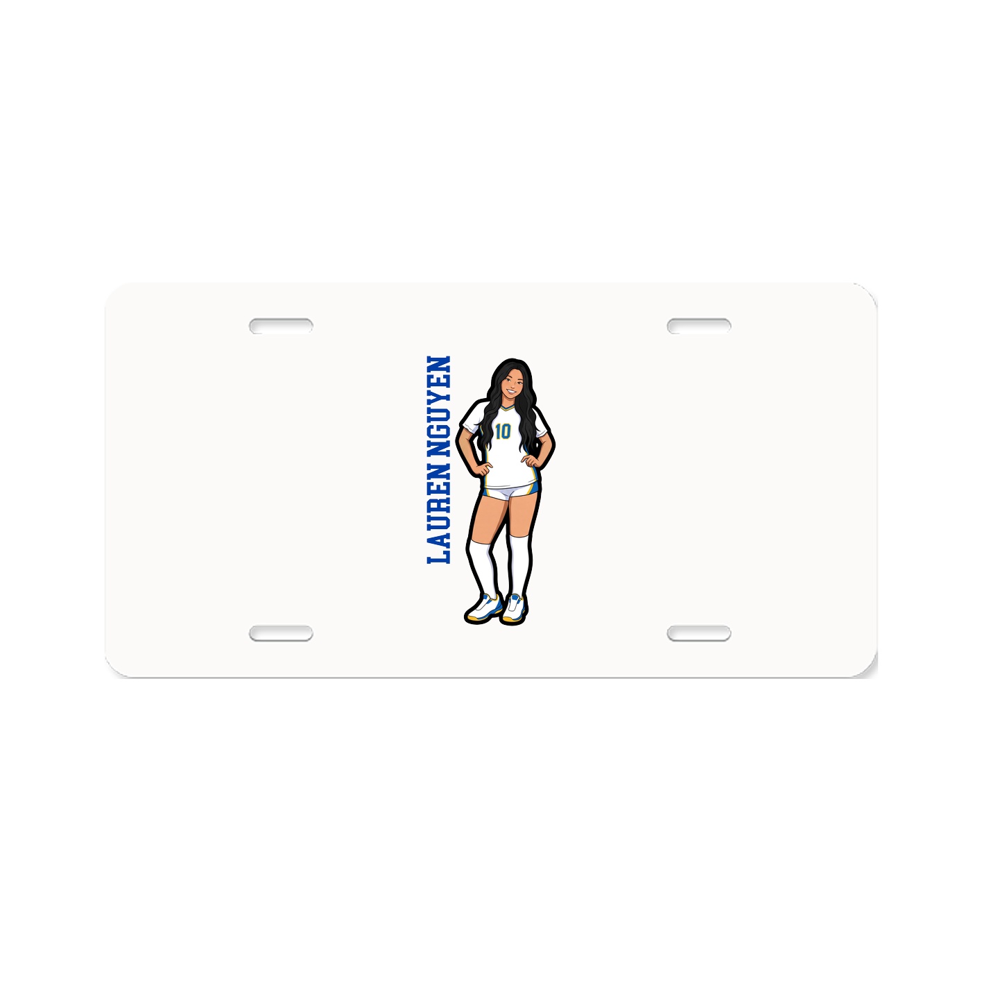 License Plate — Name Vertical in Classic