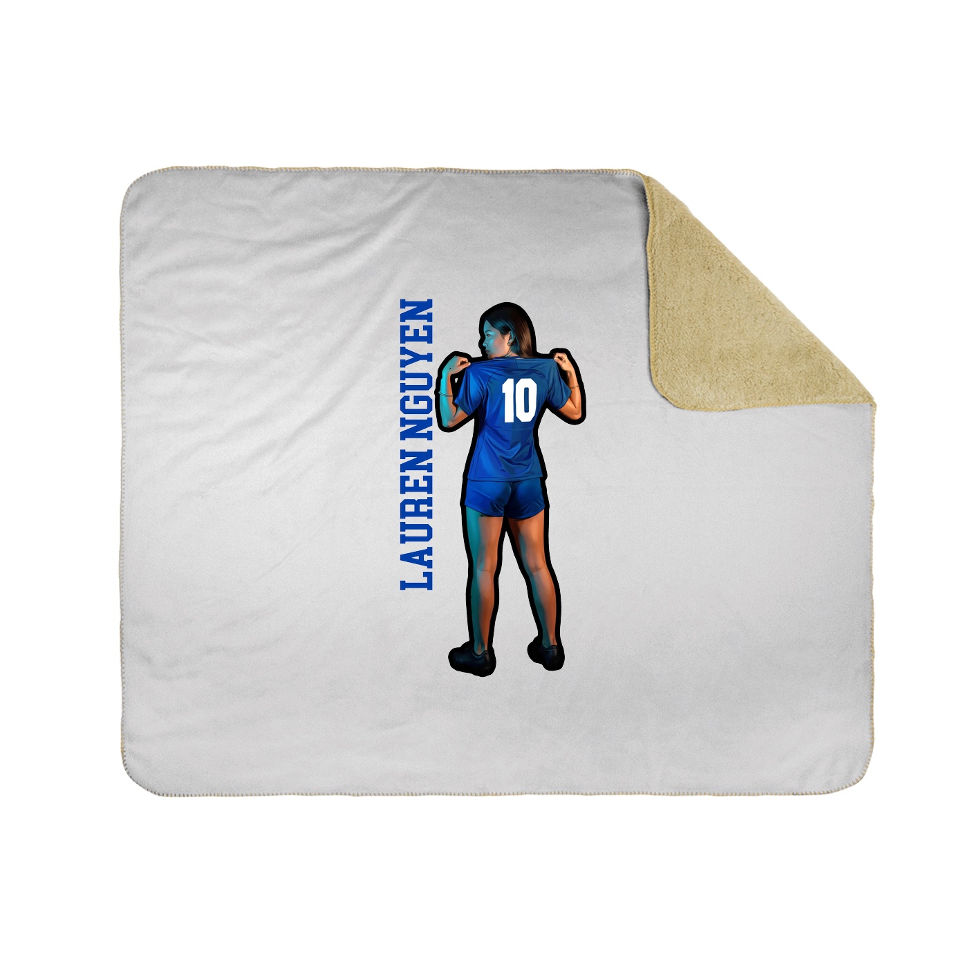 Throw Blanket — Name Vertical in White