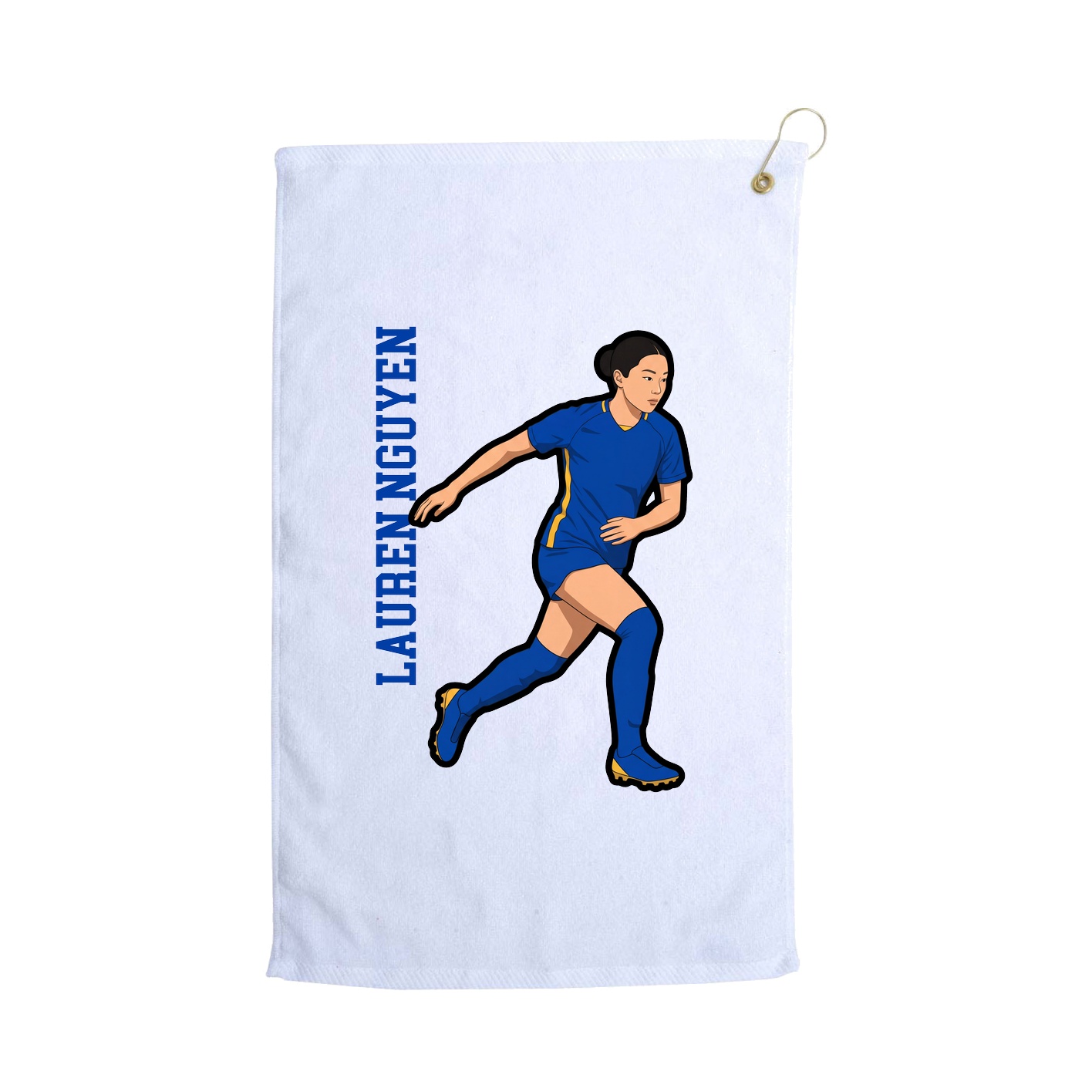 Golf Towel — Name Vertical in White
