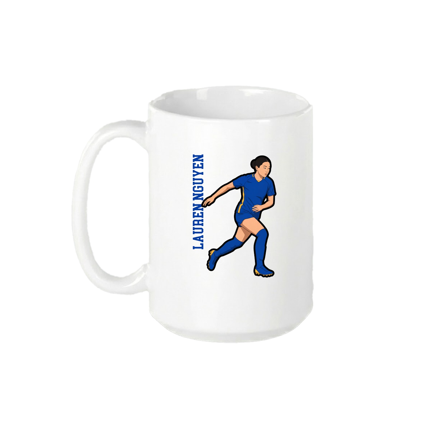 15oz Coffee Mug — Name Vertical in White