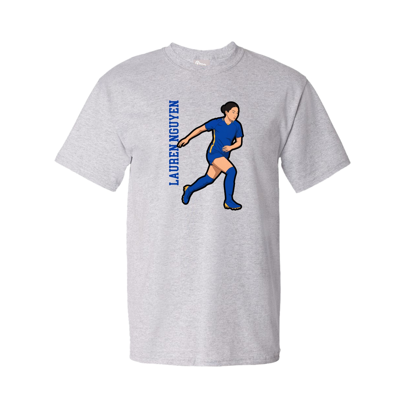 Tee — Name Vertical in Grey