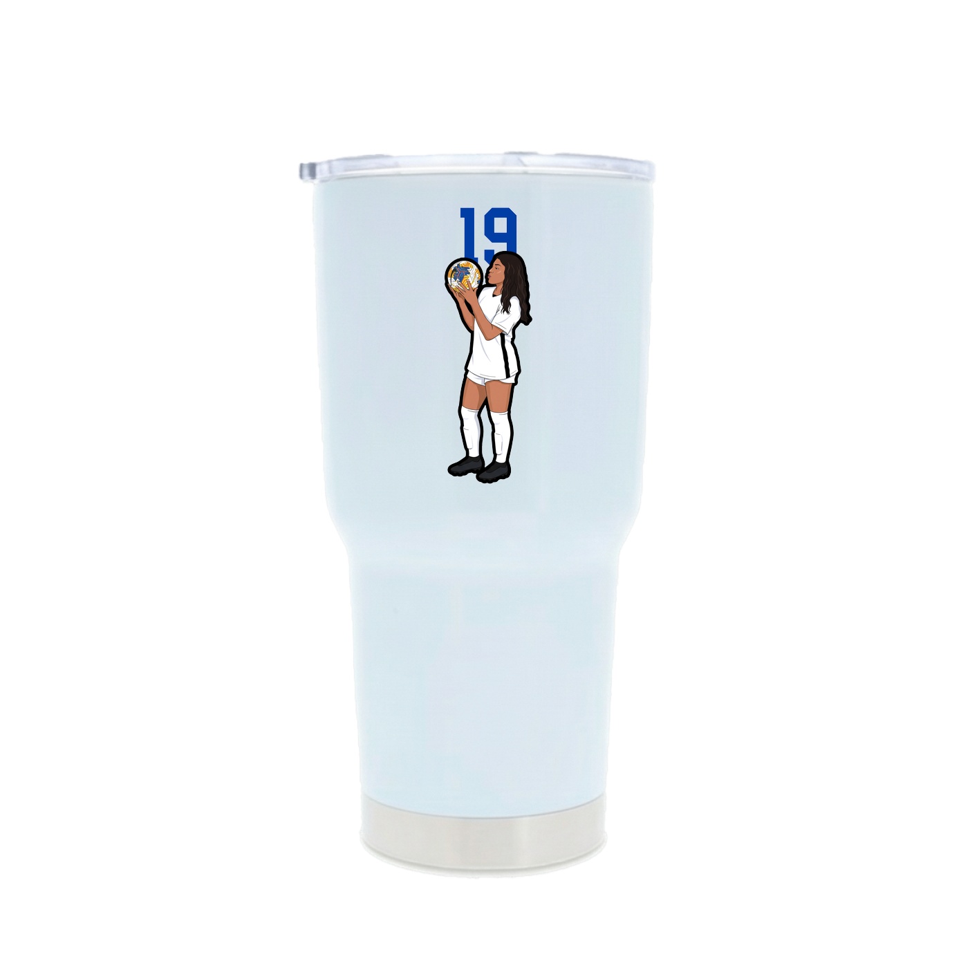 30oz Stainless Steel Tumbler — Number Top in White