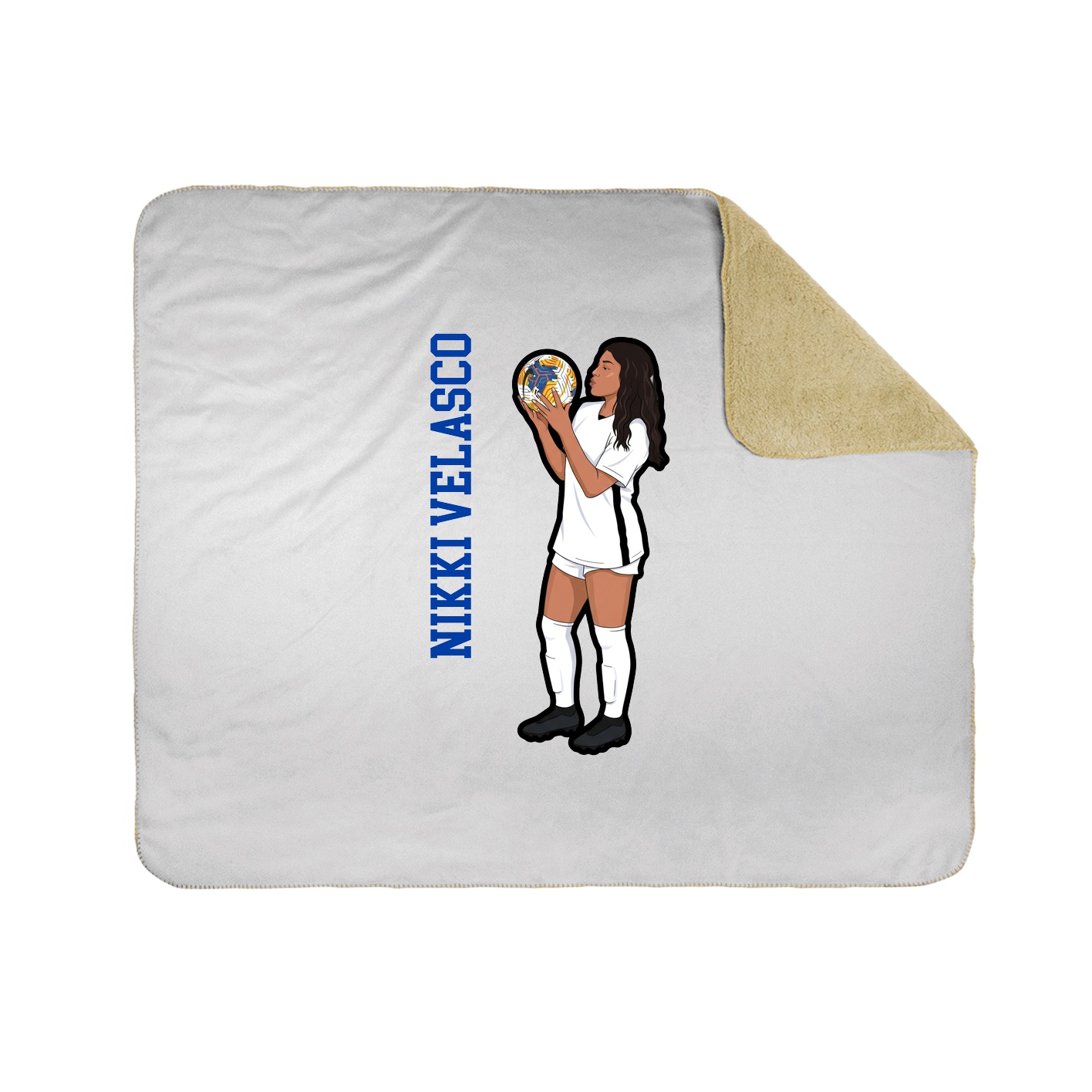 Throw Blanket — Name Vertical in White