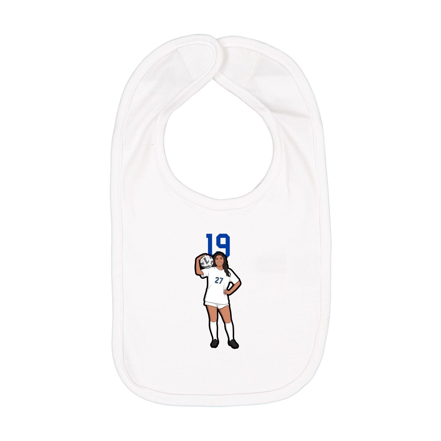 Infant Bib — Number Top in White