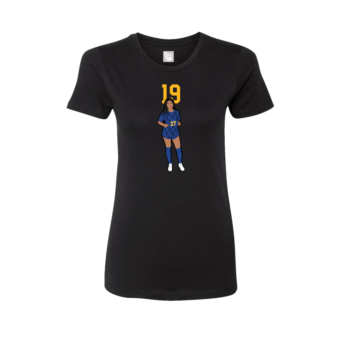 Fitted Women's Tee — Number Top in Black