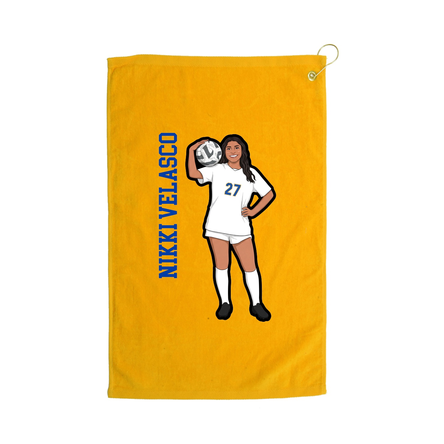 Golf Towel — Name Vertical in Gold