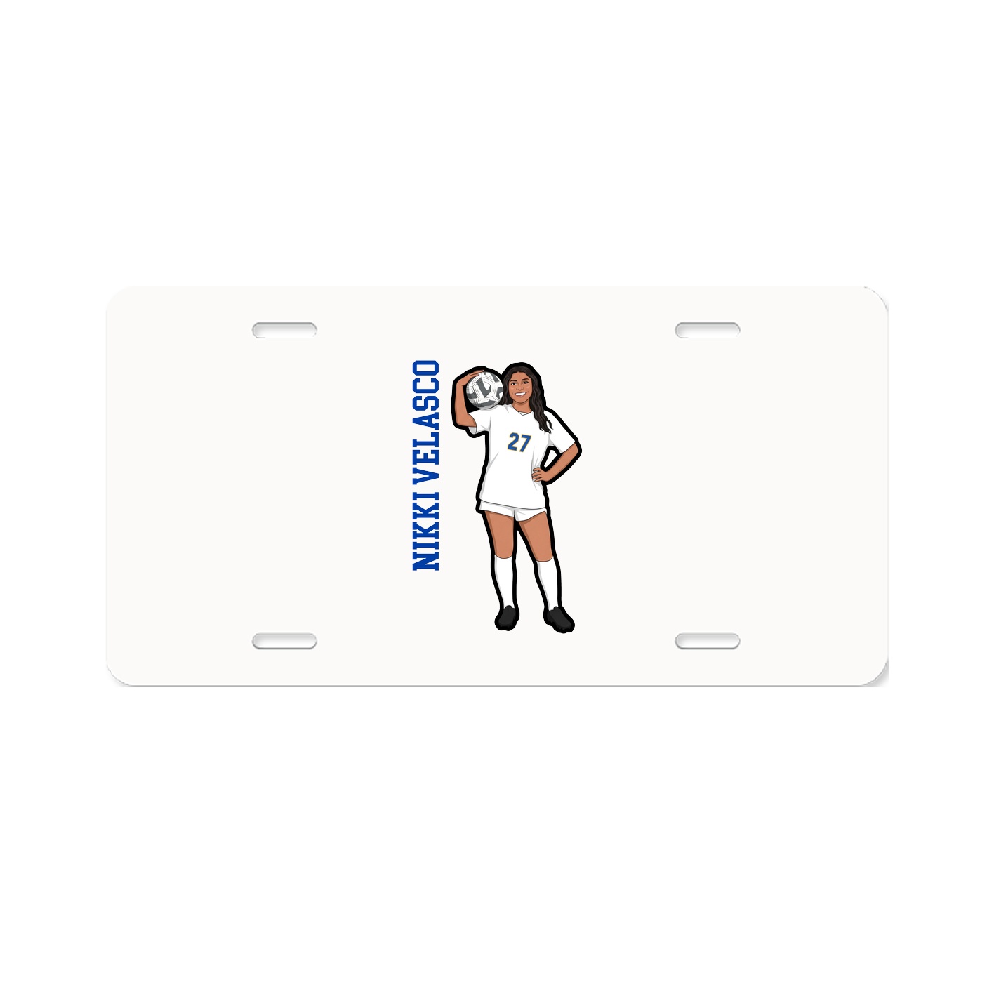 License Plate — Name Vertical in Classic