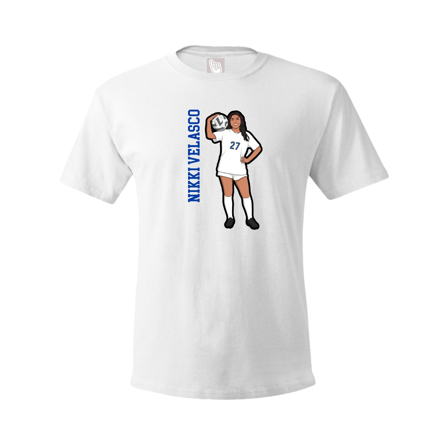 Tee — Name Vertical in White