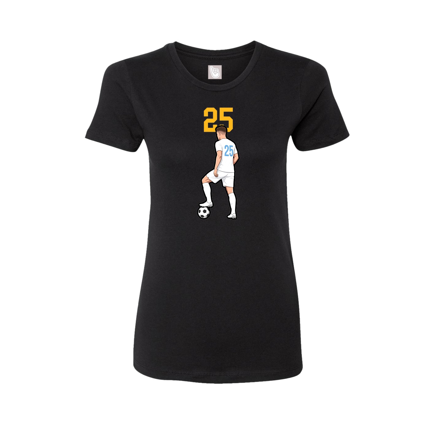 Fitted Women's Tee — Number Top in Black