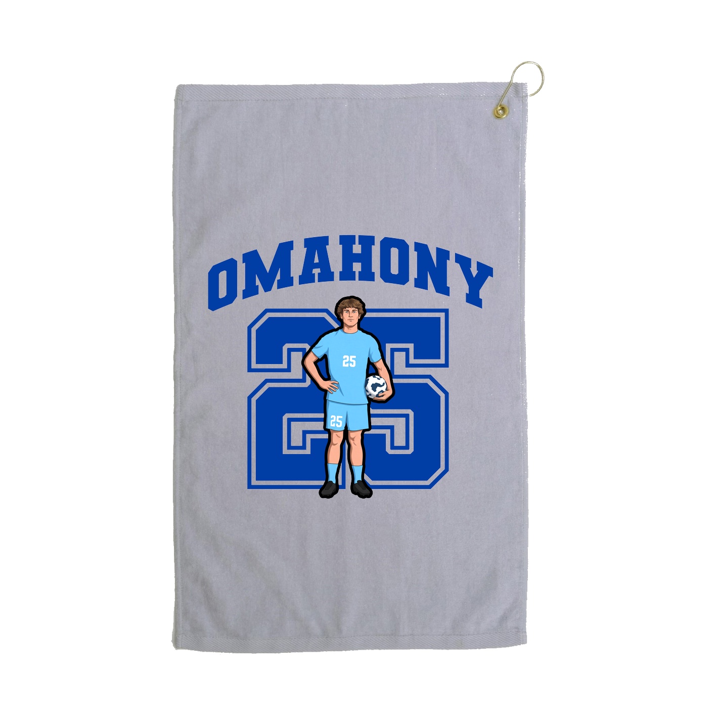 Golf Towel — Number in Grey