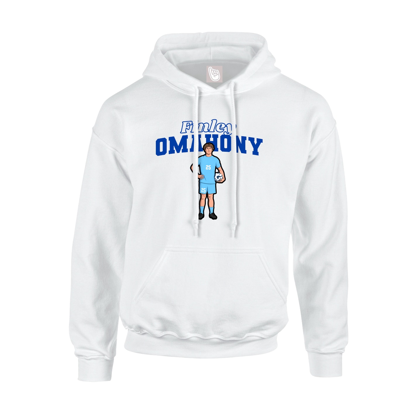 Youth Hoodie — Name Arch in White